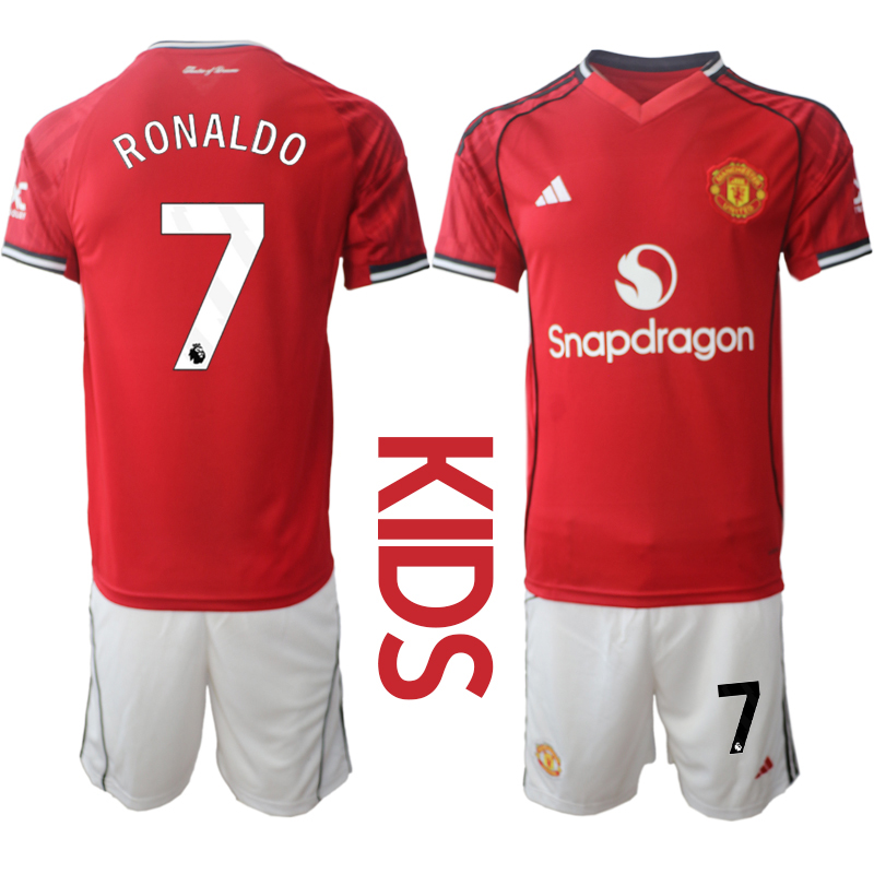 Youth 2025-2026 Club Manchester United home Red #7 Soccer Jersey